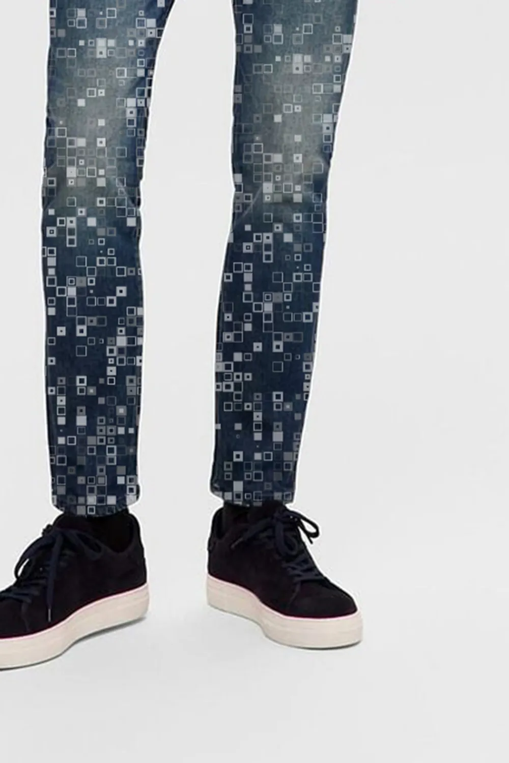 Blue Mid Rise Washed Slim Fit Jeans