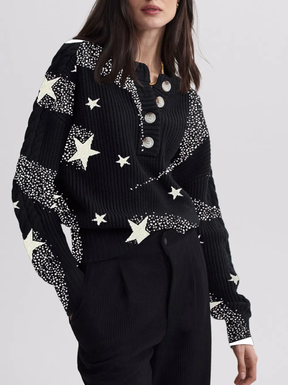 Vera Button Neck Sweater