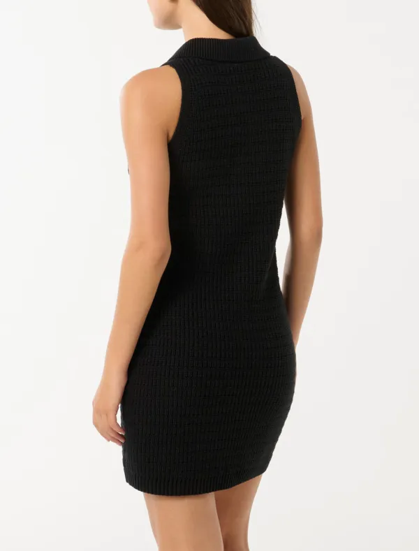 Regular Textured Knit Mini Dress