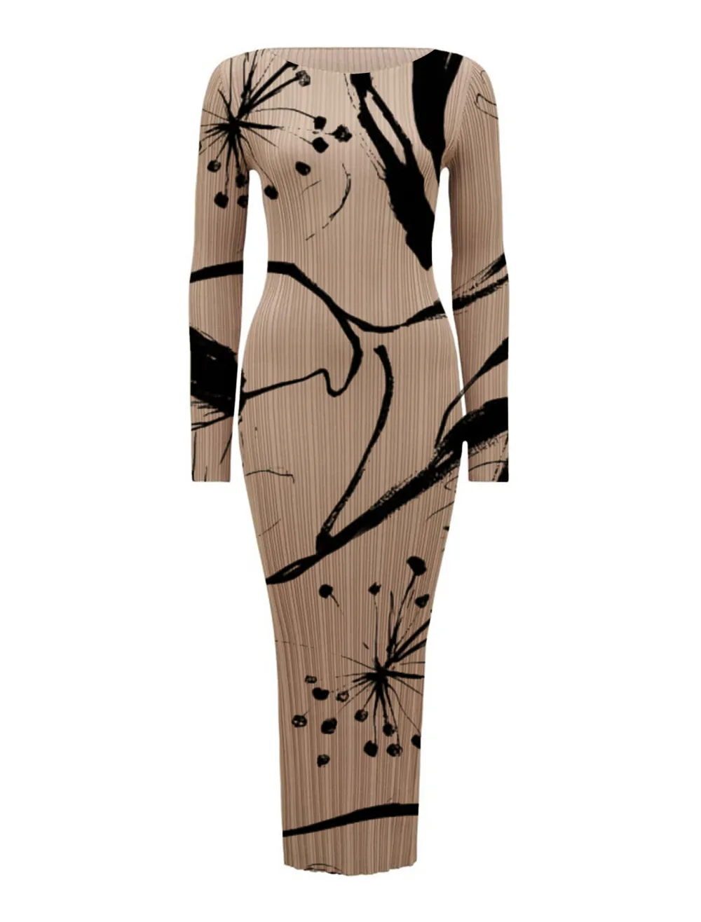 Evie Long-Sleeve Rib Knit Dress