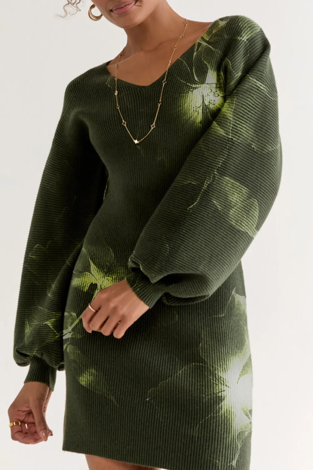 Maria Balloon Sleeve Sweater Dress