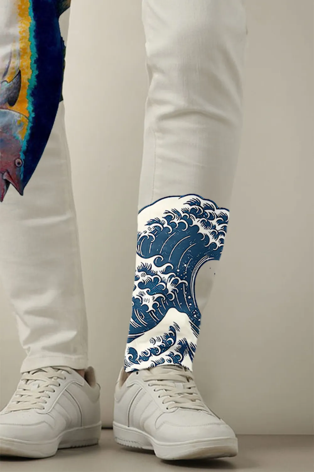 White Mid Rise Leon Slim Fit Jeans
