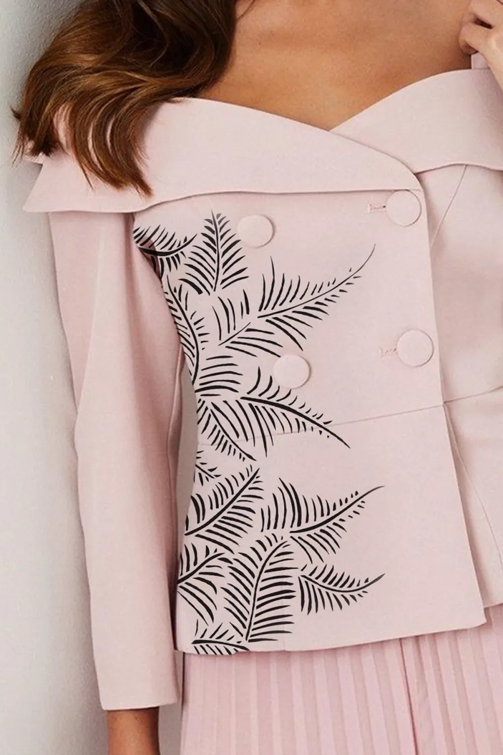3/4 Sleeve Off Shoulder Peplum Jacket