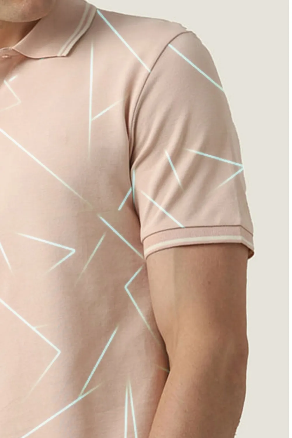 Pink Contrast Tipping Polo T-shirt