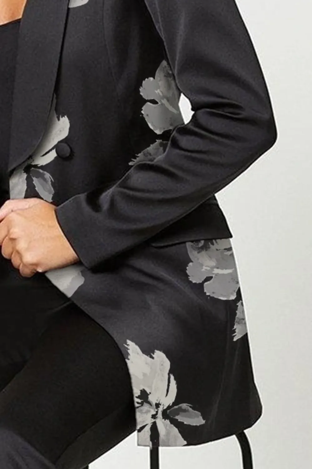 Premium Satin Long Line Double Breasted Blazer