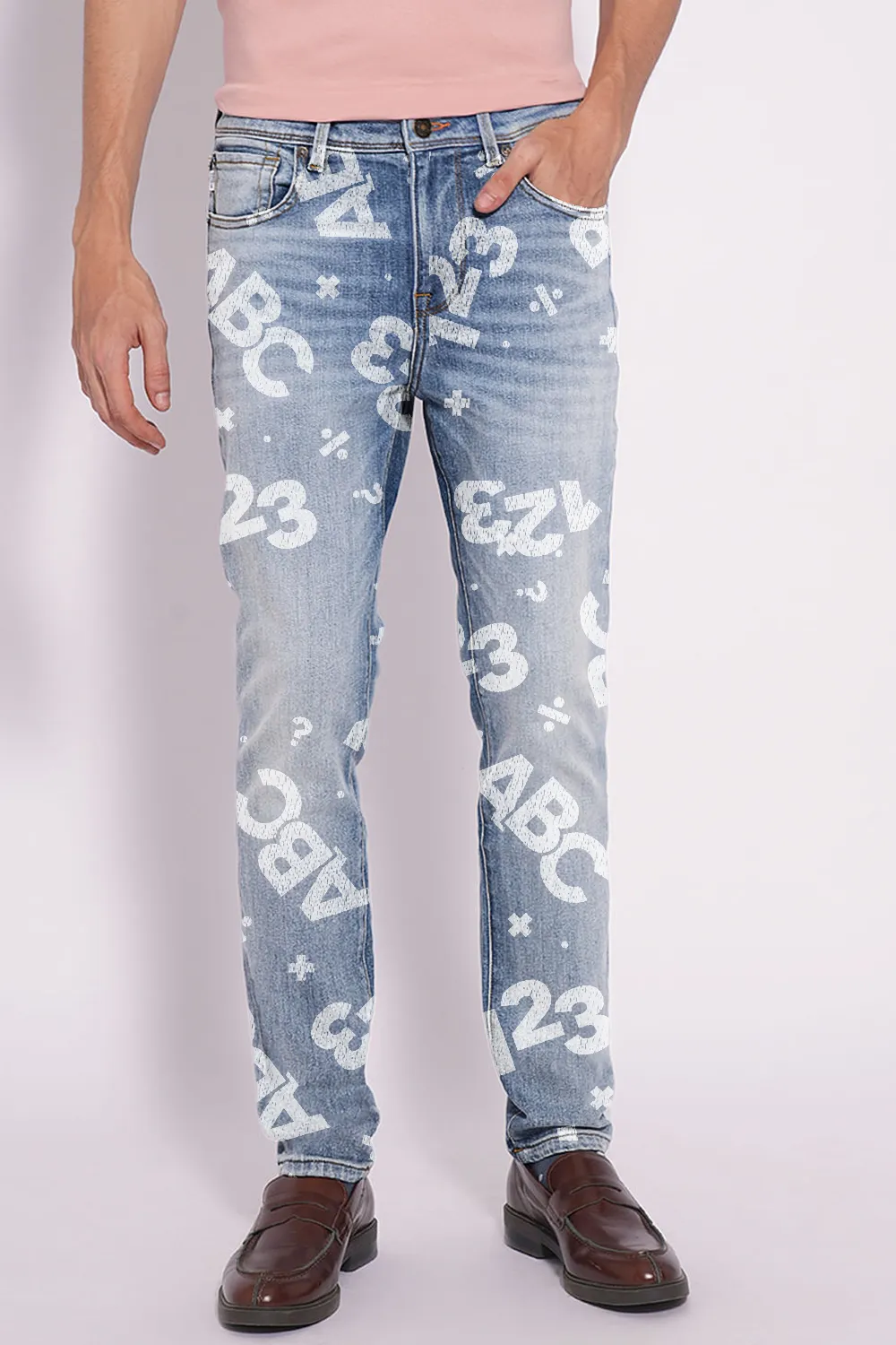 Light Blue Mid Rise Slim Fit Jeans