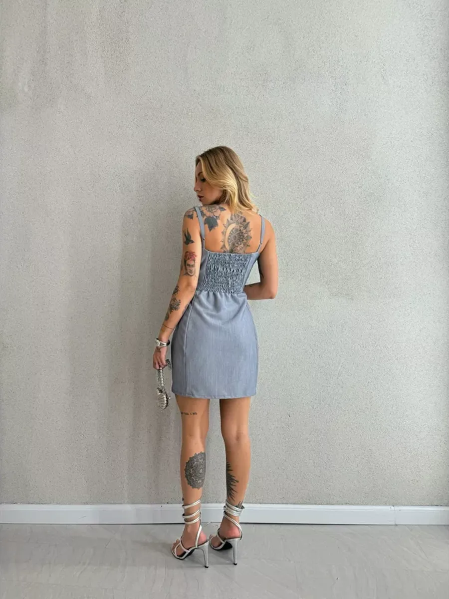 Catarina Gray Flower Dress