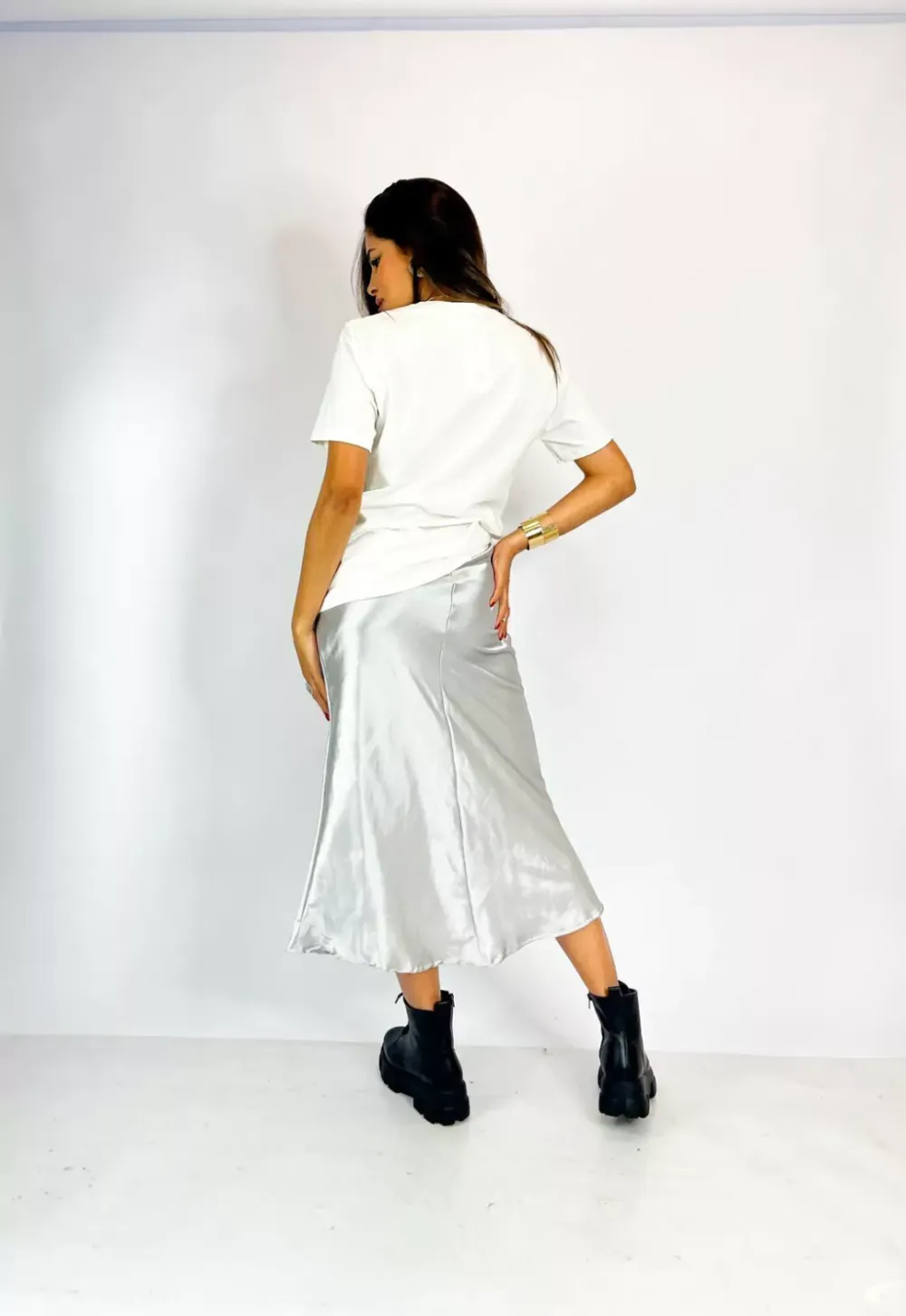 Satin Midi Skirt