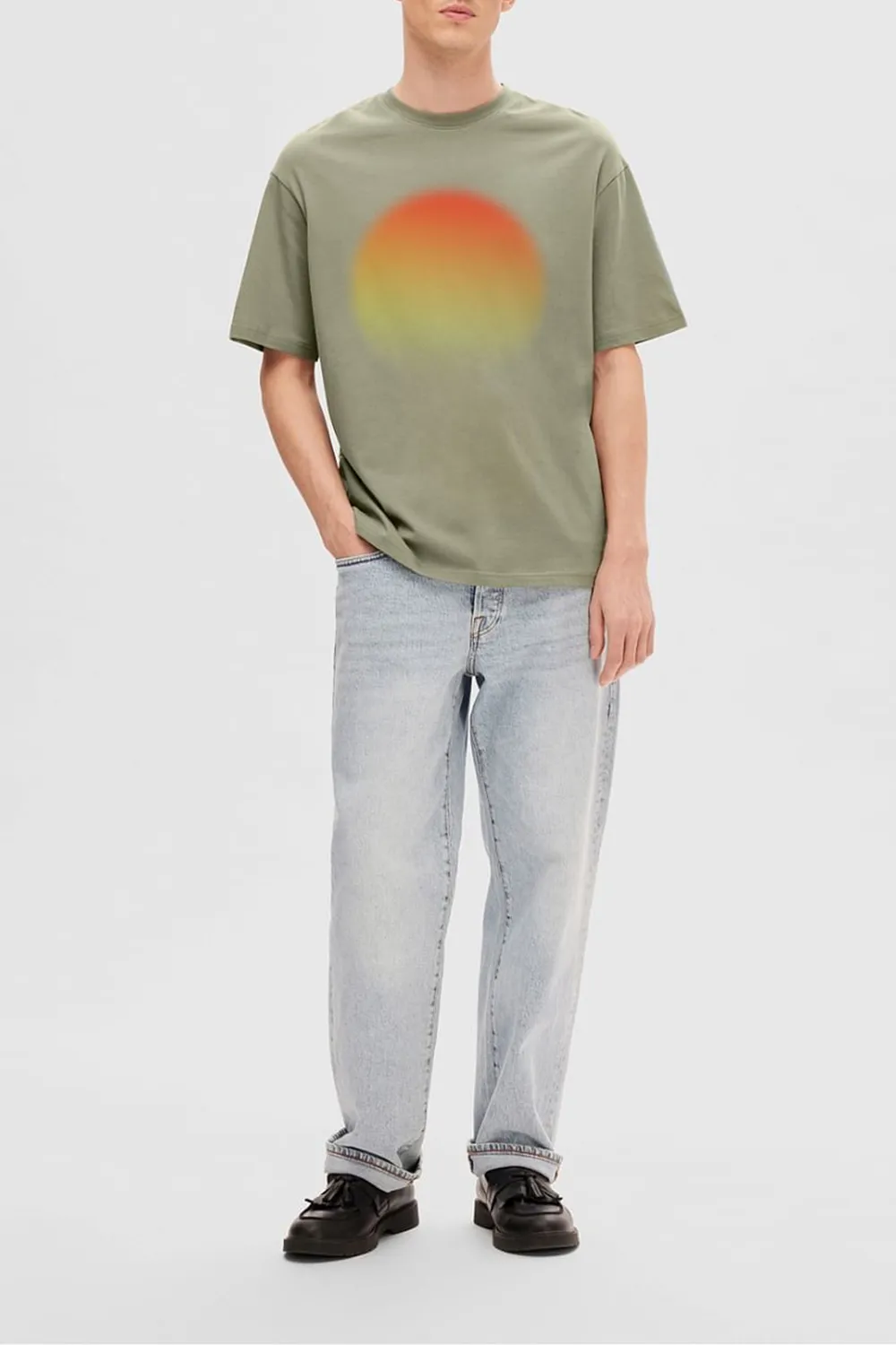 Green Text Print T-shirt