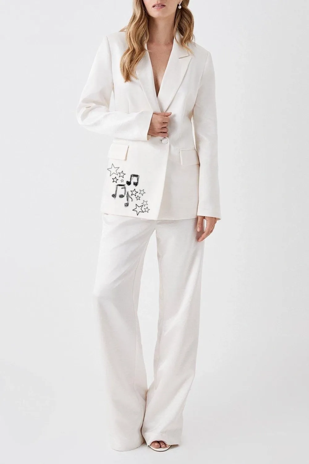 Pearlescent Premium Satin Double Breasted Blazer