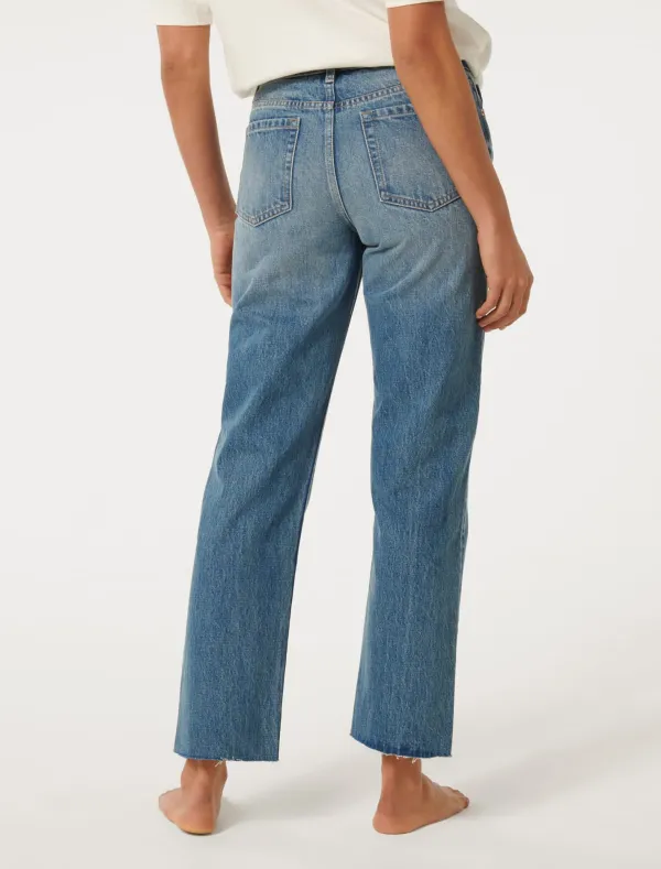 Cotton Ankle Straight Jean