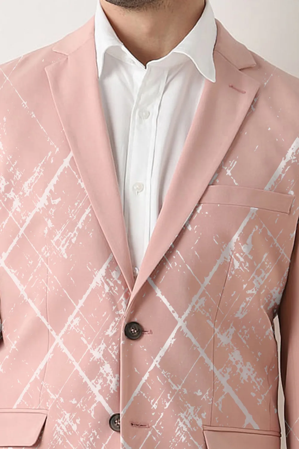 Pink Single Breasted Suit-Set Blazer