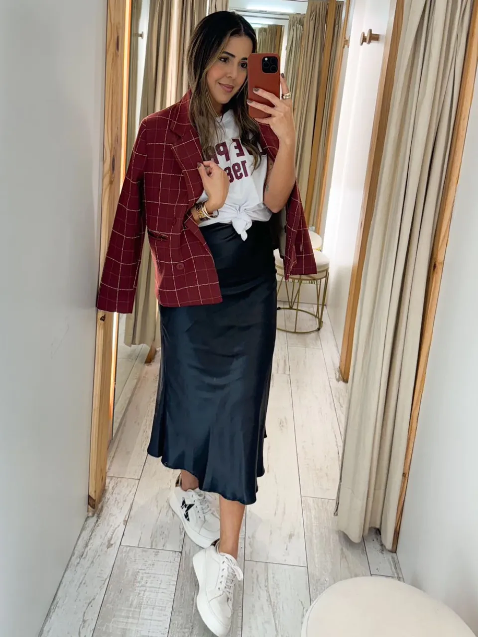 Satin Midi Skirt