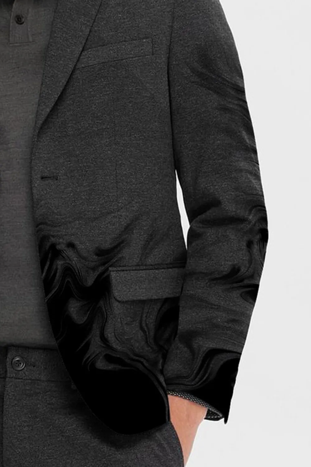 Dark Green Woven Slim Suit-Set Blazer