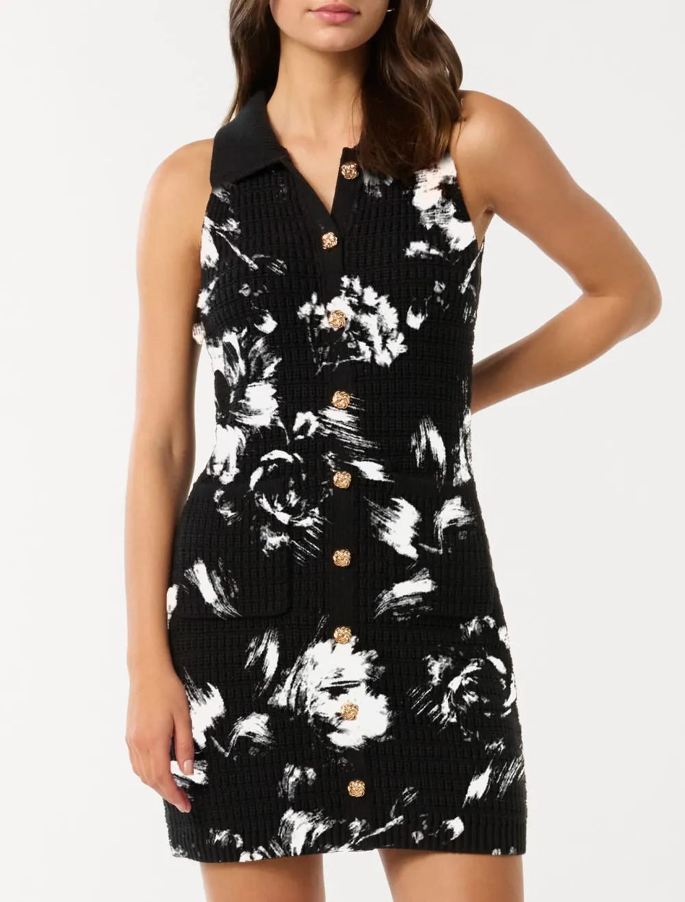 Regular Textured Knit Mini Dress