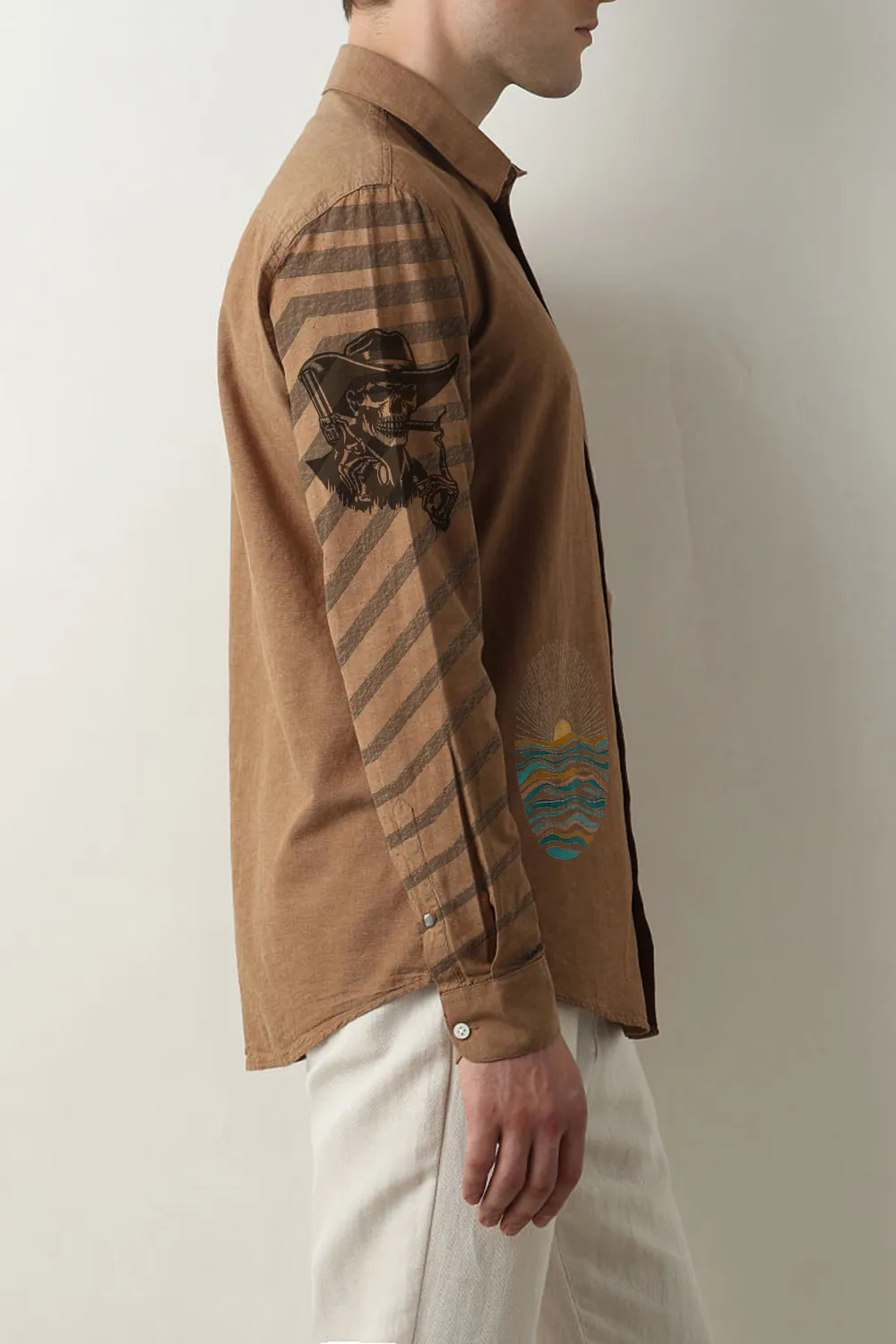 Brown Linen Full Sleeves Shirt