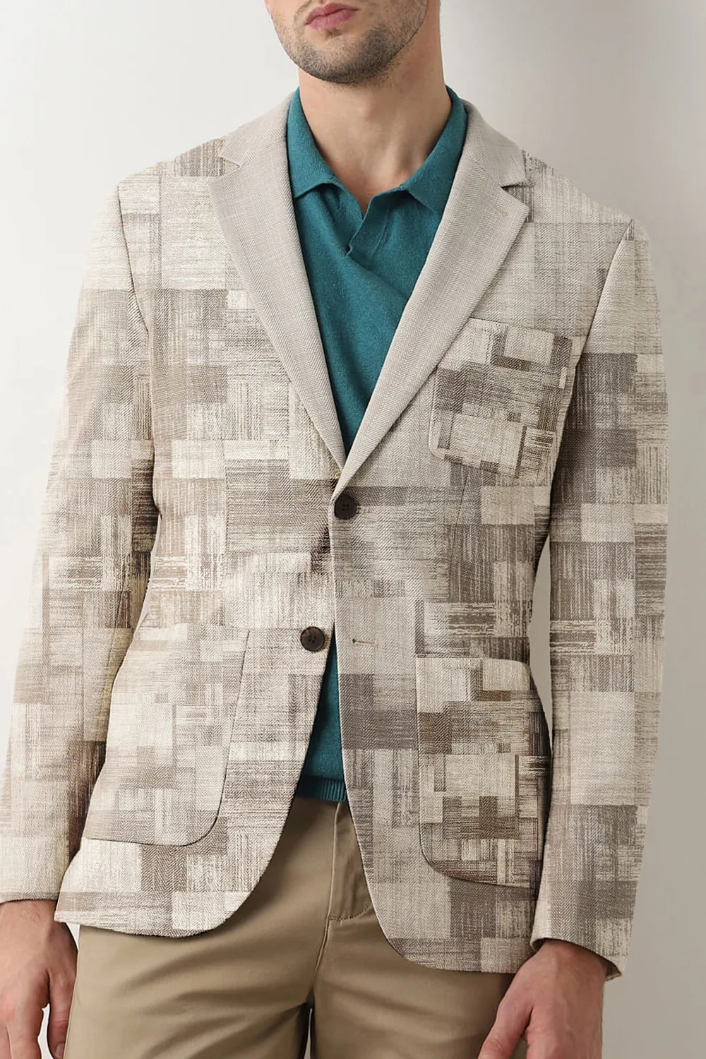 Beige Structured Blazer