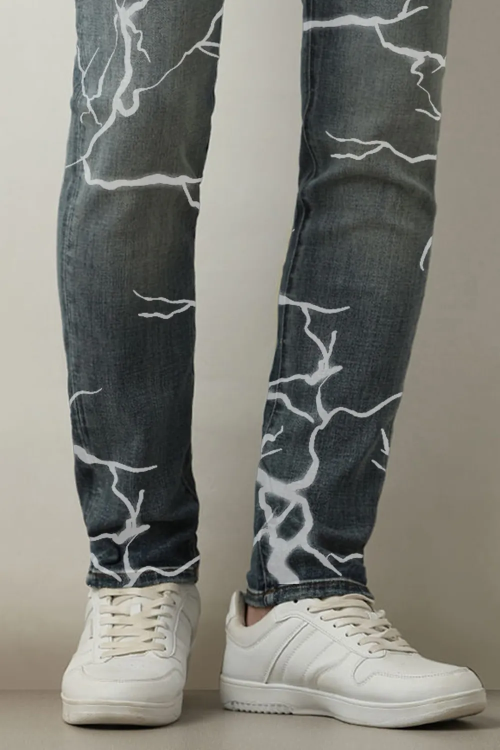 Blue Mid Rise Leon Slim Fit Jeans-Wash blue