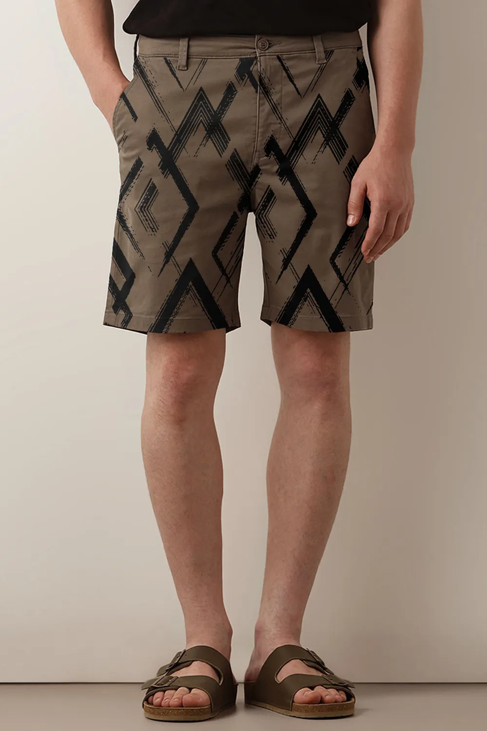 Olive Mid Rise Chino Shorts