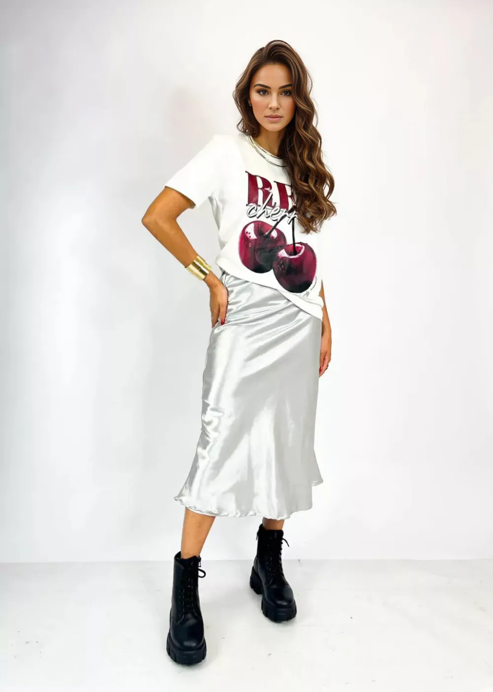 Satin Midi Skirt