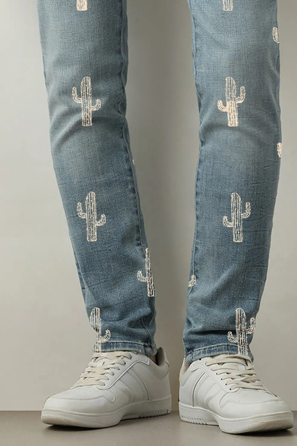 Blue Mid Rise Leon Slim Fit Jeans
