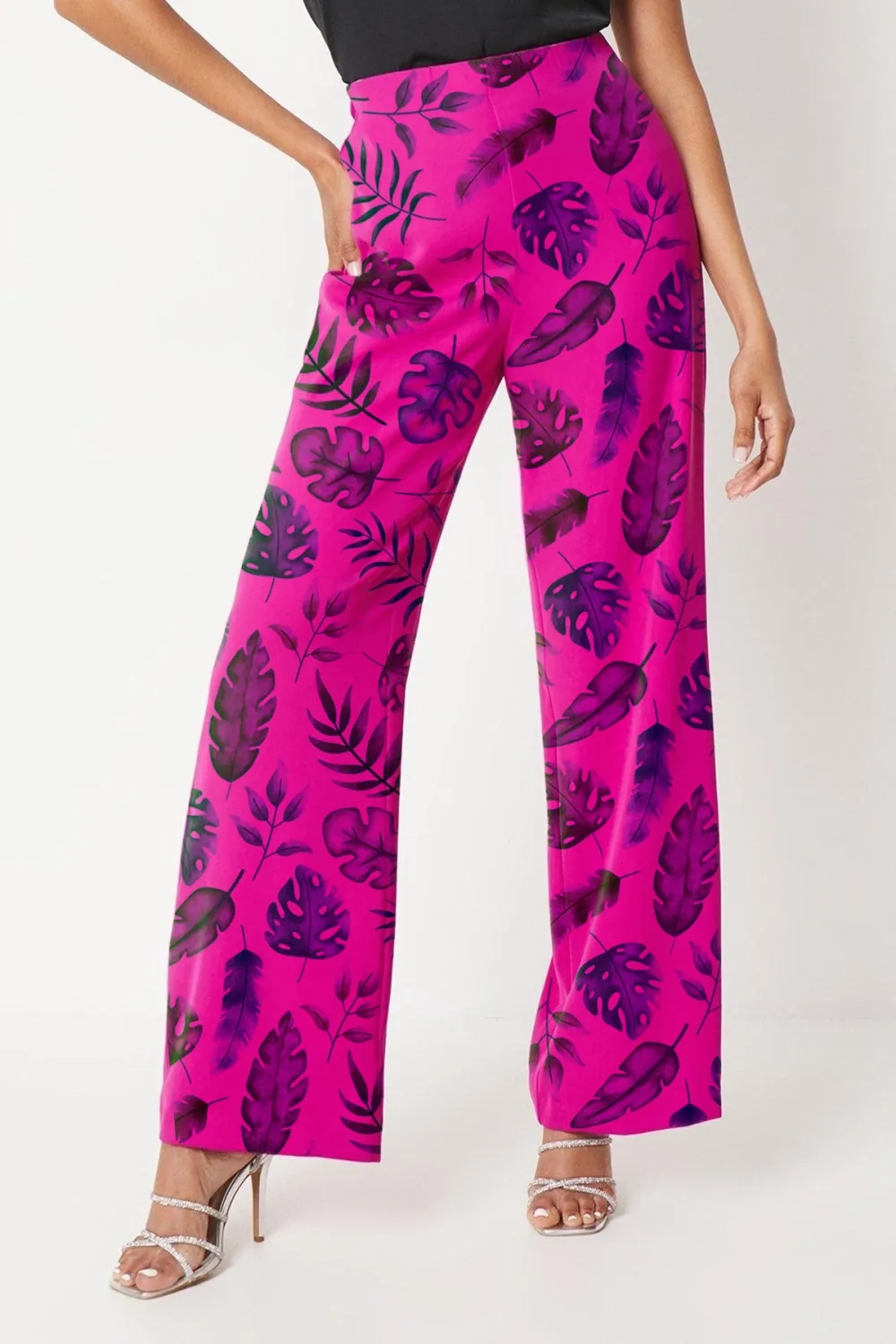 Wide Leg Drape Fabric Trouser
