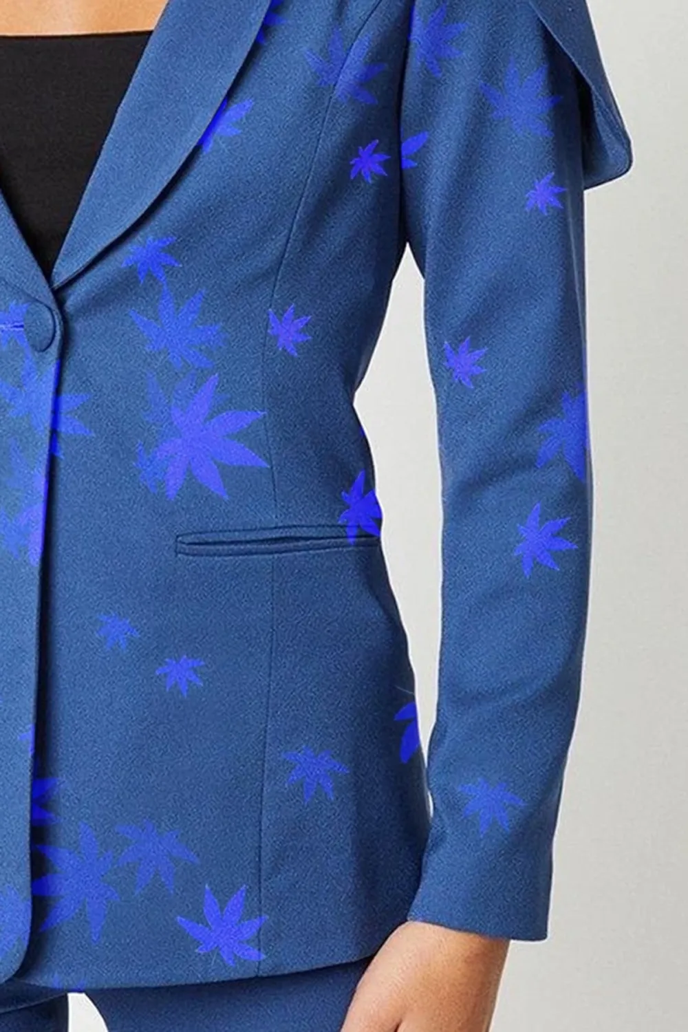Cape Detail Fitted Blazer