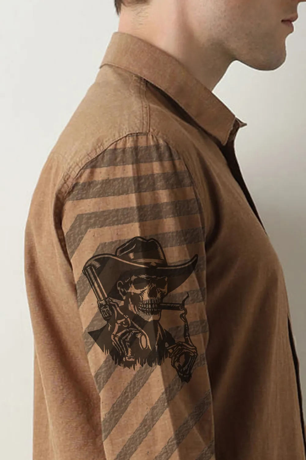 Brown Linen Full Sleeves Shirt