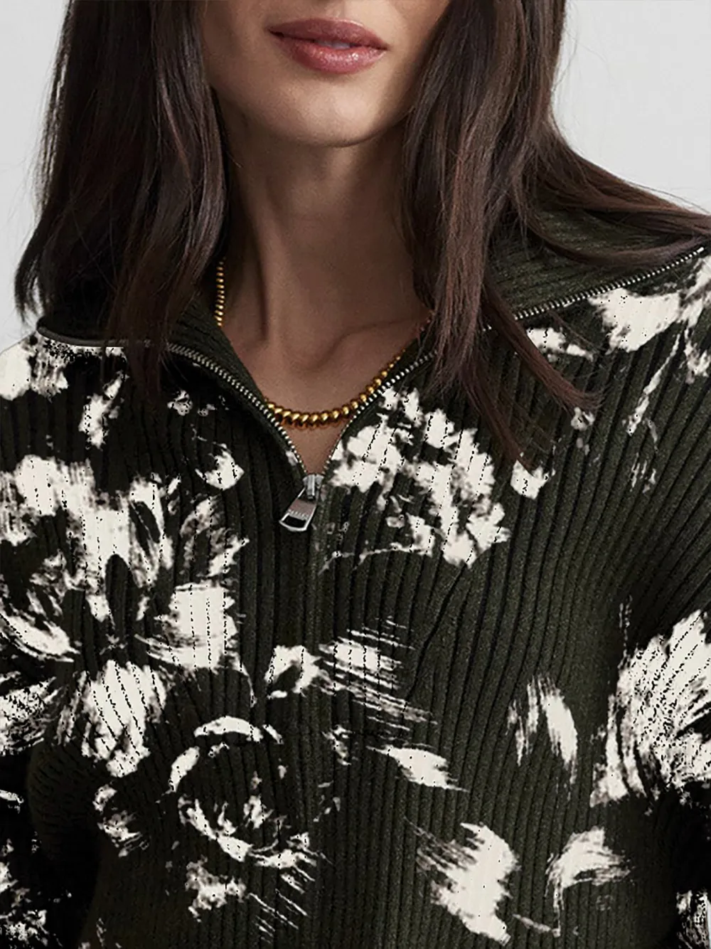 Carmen Zip-Through Rib Knit