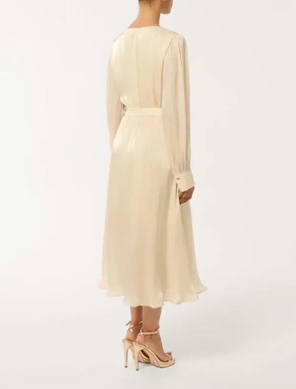 Mabel Petite Metallic Wrap Midi Dress