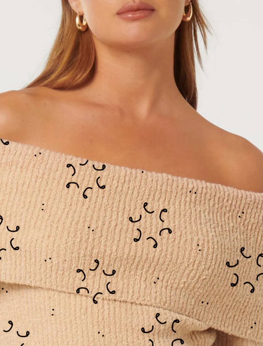 Mariah Boucle Bardot Sweater