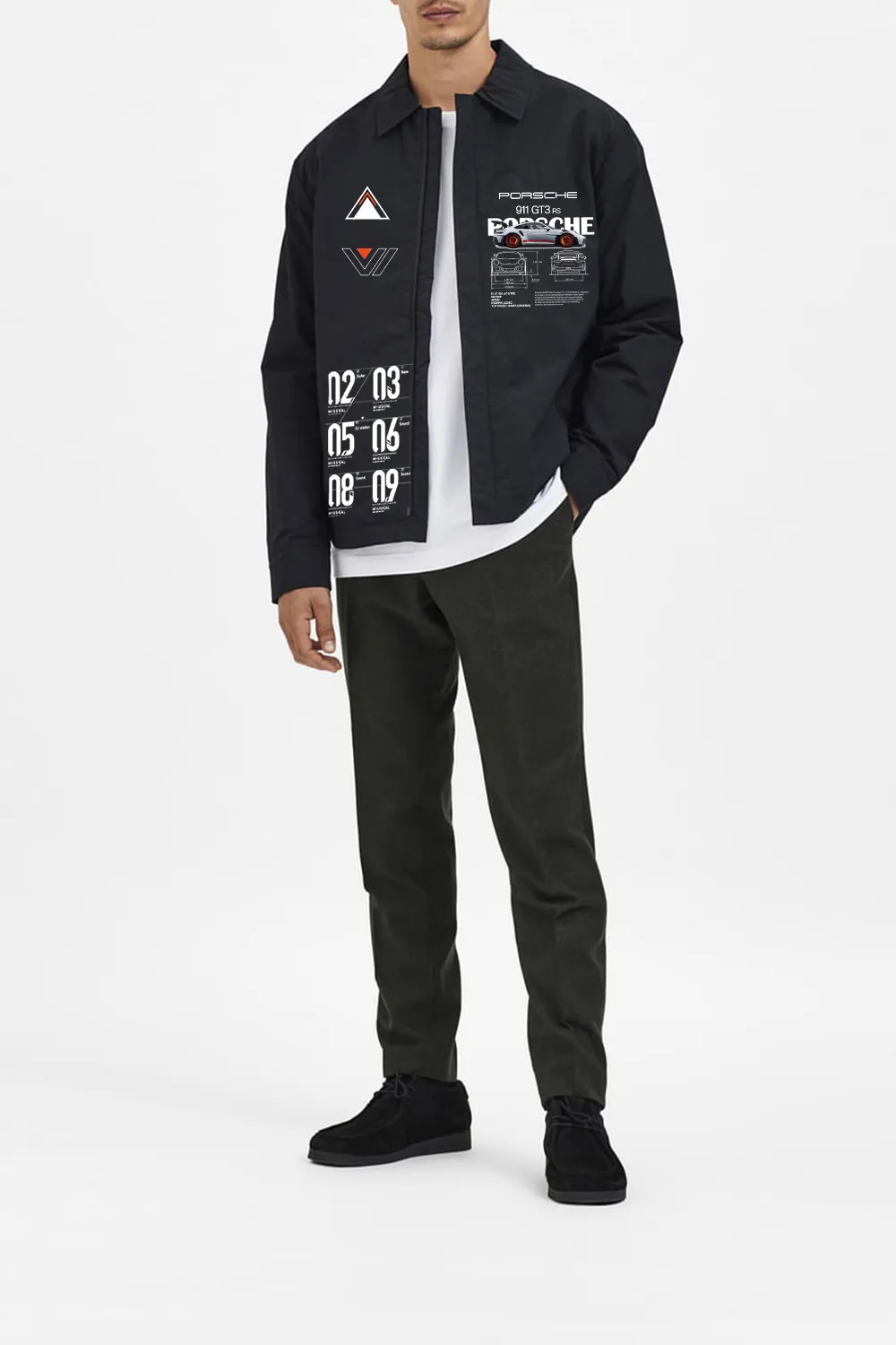 Black Polyester Fabric Jacket