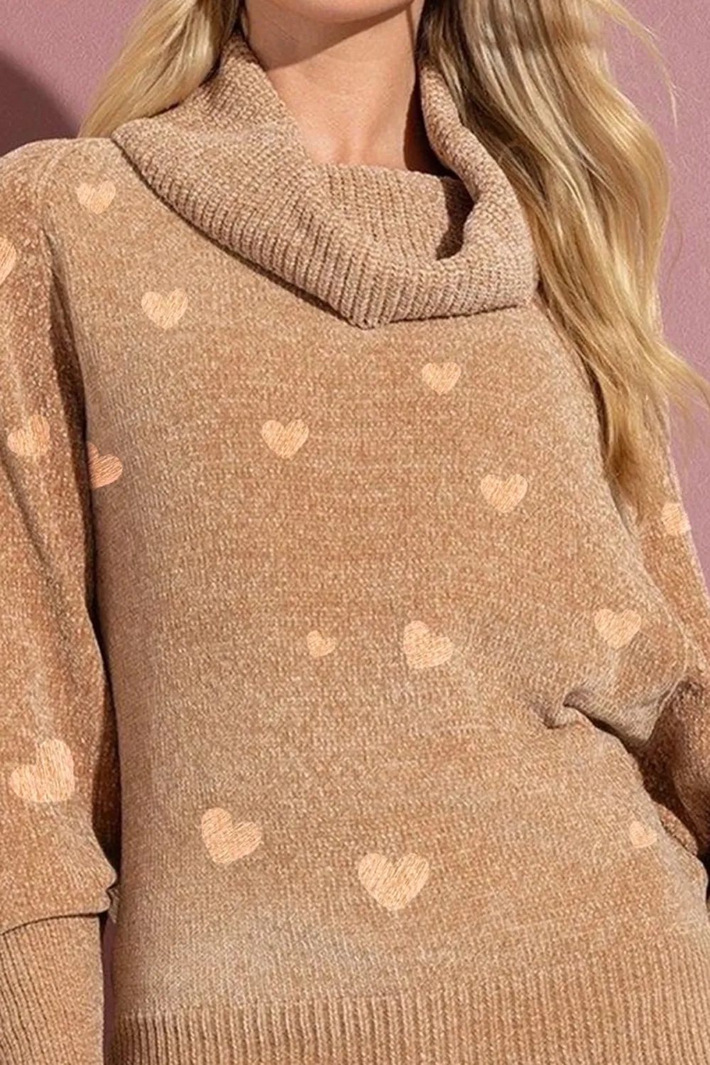 Cowl Neck Batwing Sleeve Chenille Jumper