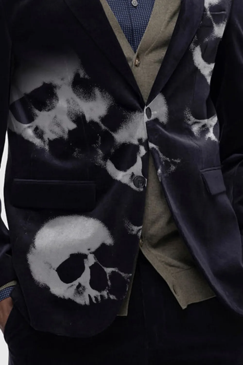 Dark Blue Corduroy Blazer