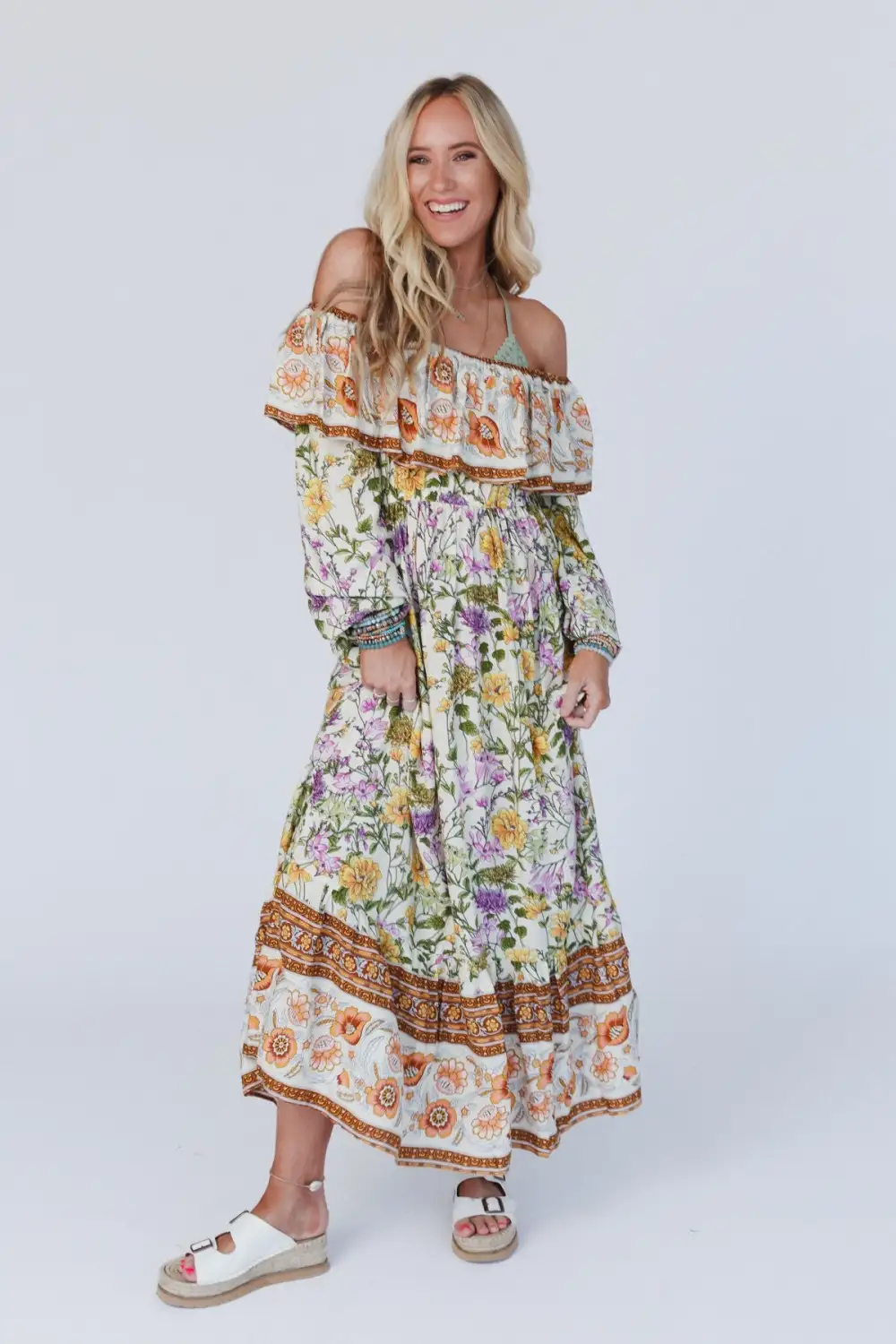 Dear To Me Floral Maxi Dress - Cream