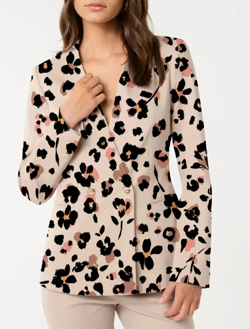 Cotton Double-Breasted Blazer