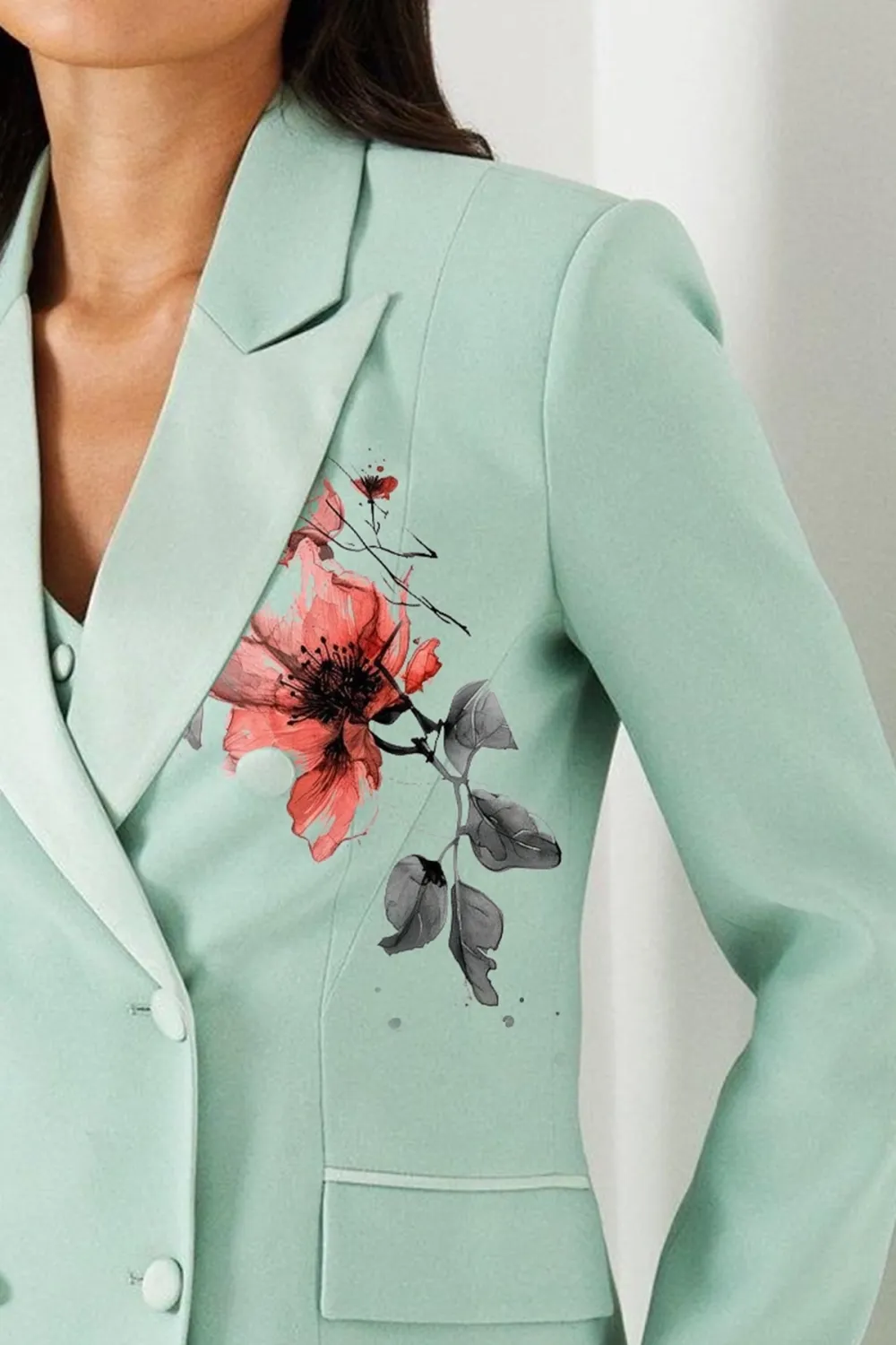 Satin Detail Tailored Blazer