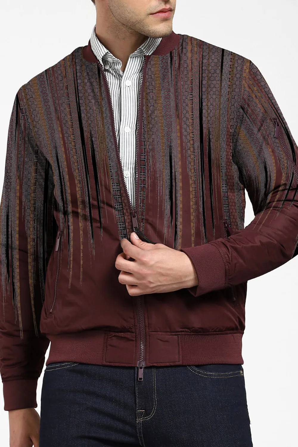 Burgundy Bomber Jacket
