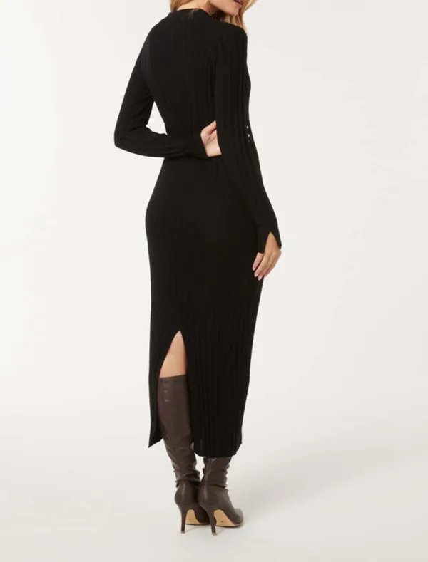 Melody Rib Transfer Midi Dress