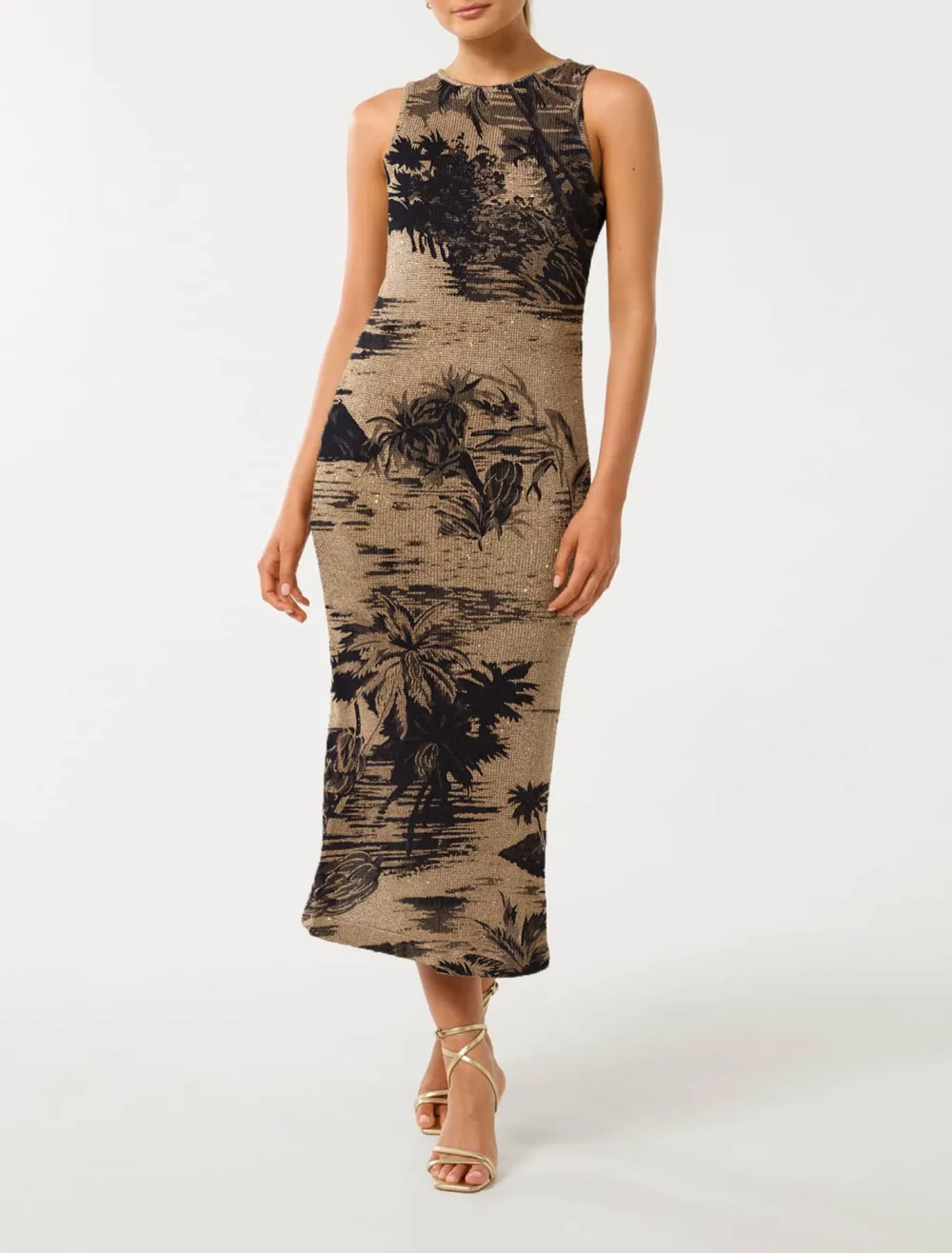 Rio Sequin Metallic Knit Dress